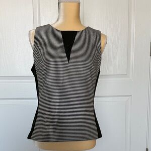 Women's Black and White Houndstooth Top